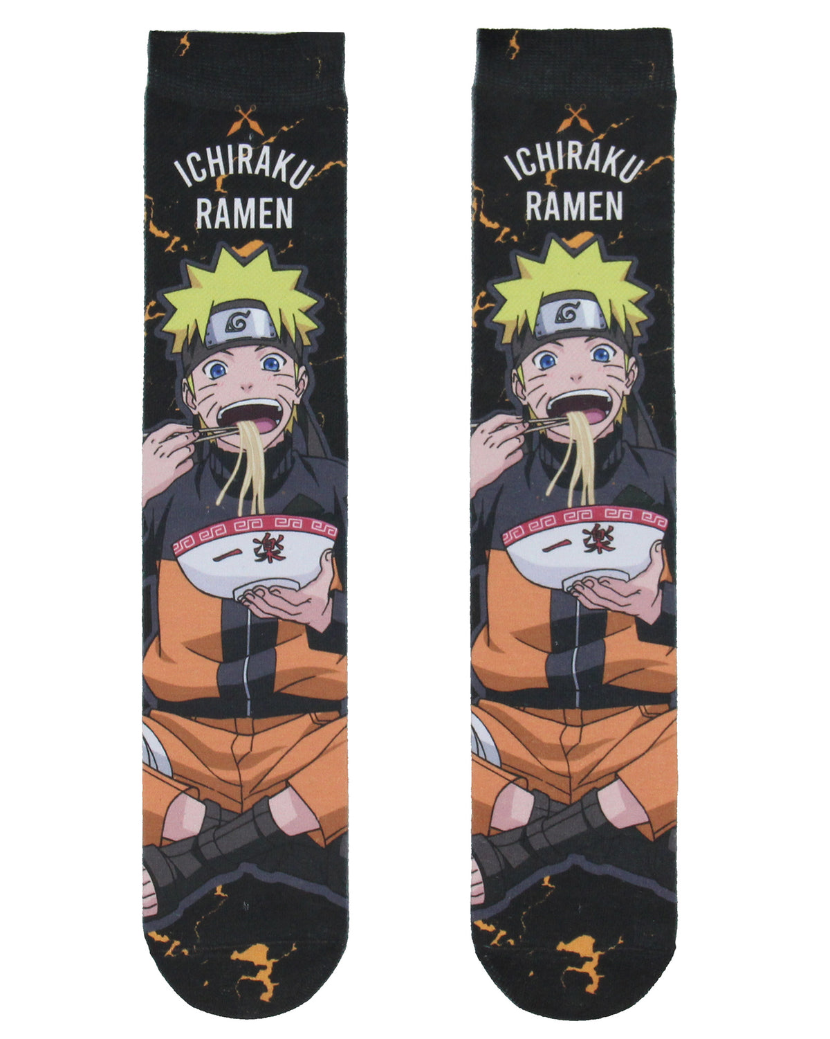Naruto Men's Ichiraku Ramen Shop 2-Pack Mid-Calf Crew Socks