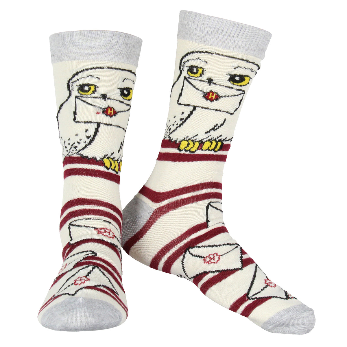 Harry Potter Men's House Mascot and Hedwig Designs 2 Pack Crew Socks