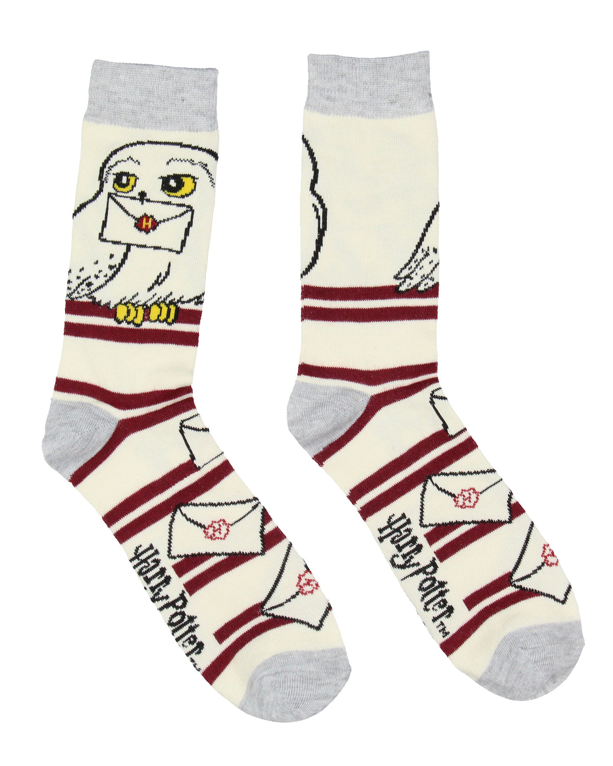 Harry Potter Men's House Mascot and Hedwig Designs 2 Pack Crew Socks