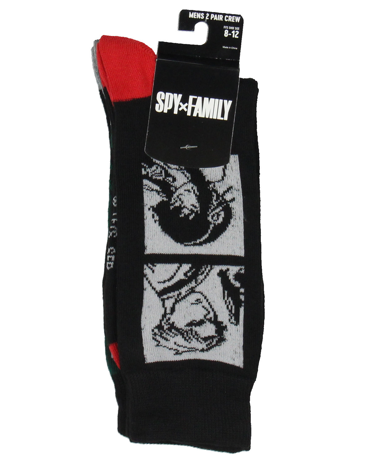 Spy x Family Men's Loid 2-Pack Manga Anime Mid-Calf Crew Socks