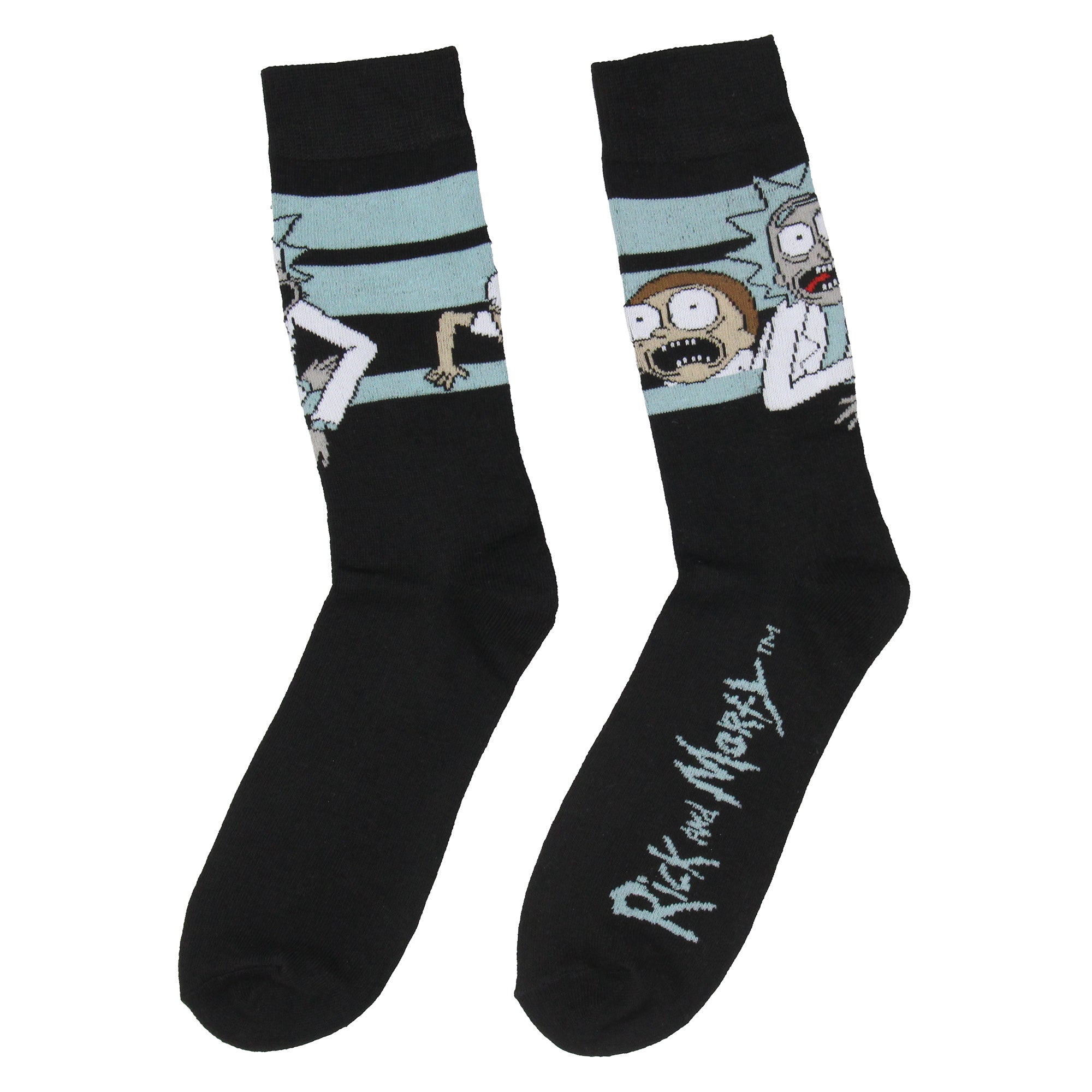 Rick & Morty Character Panic Face Knit Crew Sock