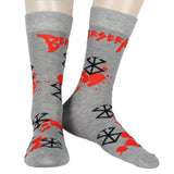Berserk Men's Guts Symbol Anime Manga Knit Crew Socks 2 Pair