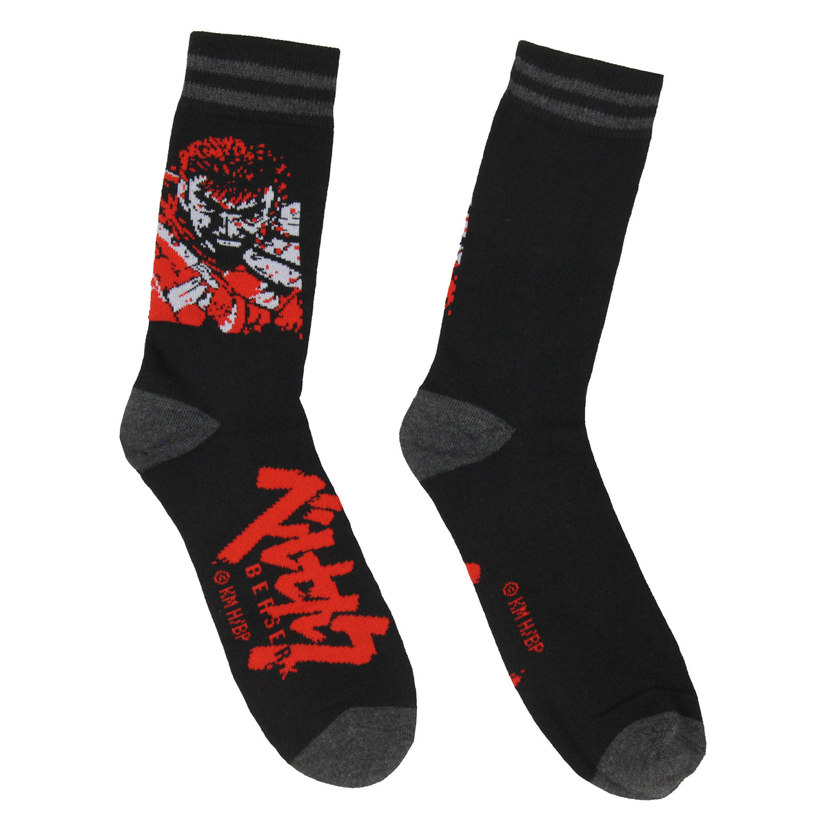 Berserk Men's Guts Symbol Anime Manga Knit Crew Socks 2 Pair