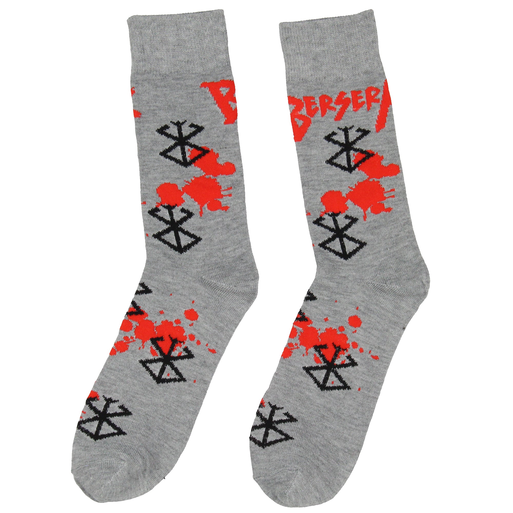 Berserk Men's Guts Symbol Anime Manga Knit Crew Socks 2 Pair
