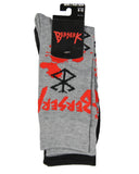 Berserk Men's Guts Symbol Anime Manga Knit Crew Socks 2 Pair