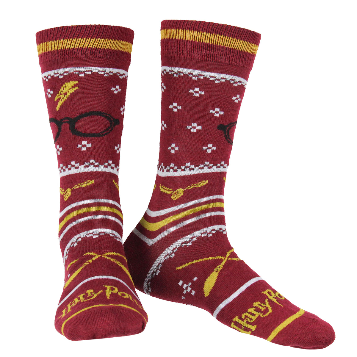 Harry Potter Men's Hogwarts and Quidditch 2 Pack Mid-Calf Crew Socks