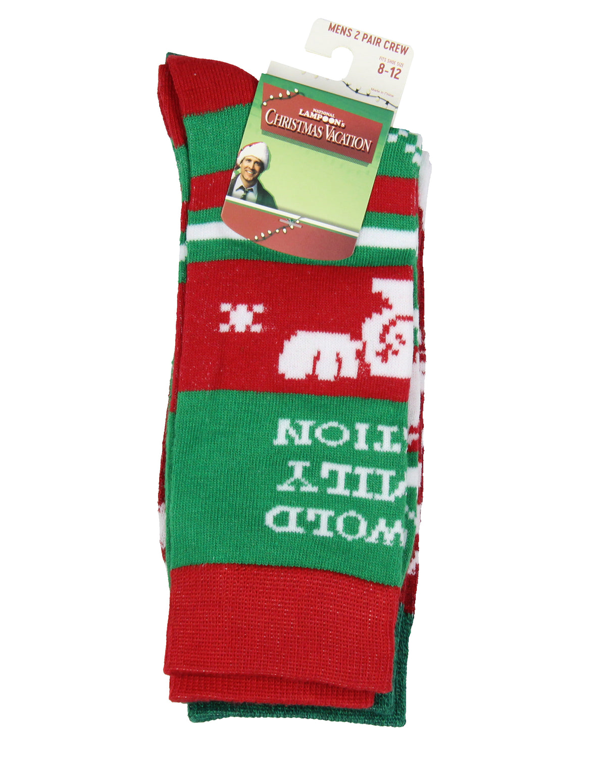 National Lampoon's Christmas Vacation Men's Griswold 2Pk Knit Crew Socks