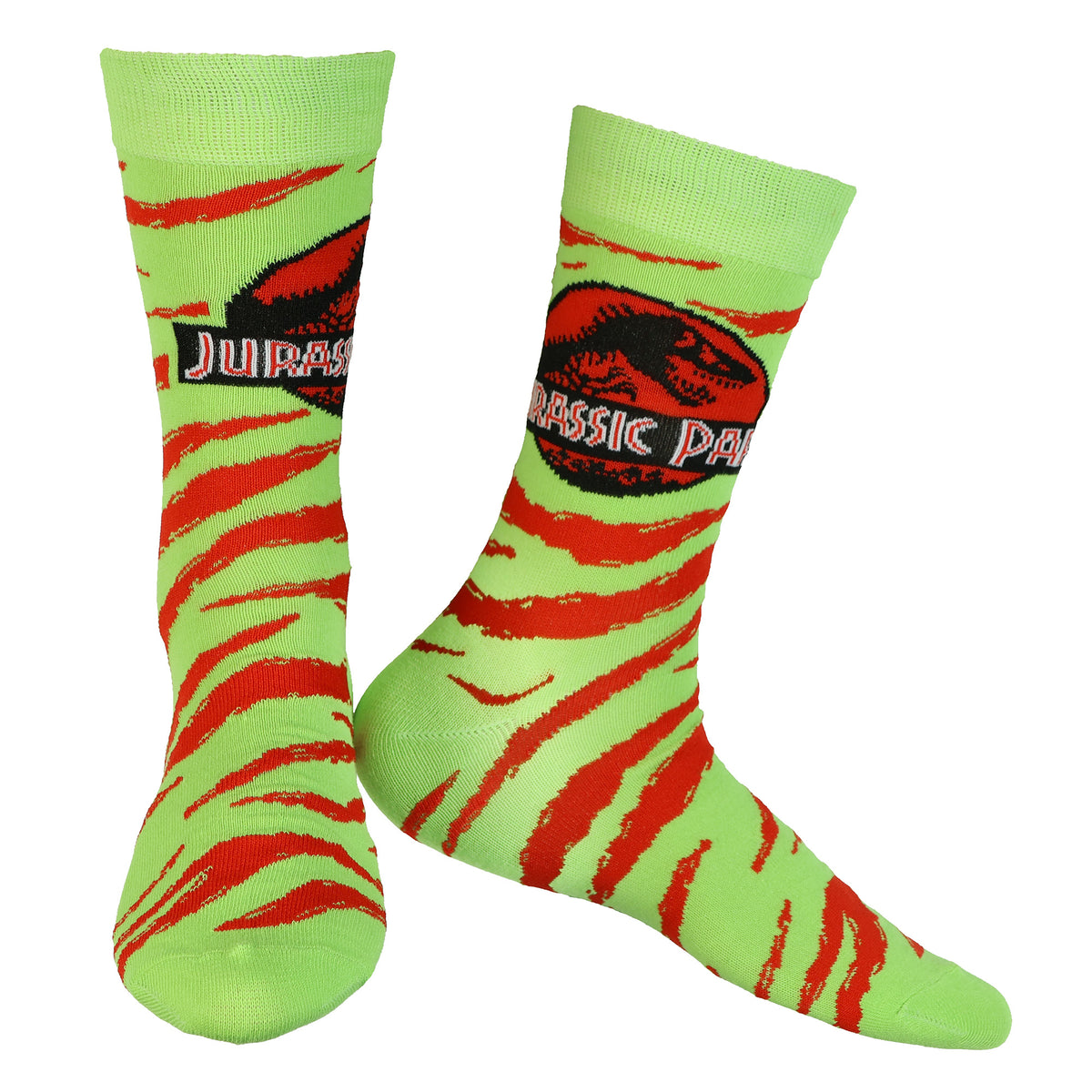 Jurassic Park Socks Men's Dinosaur T Rex Logo Crew Sock 4 Pair OSFM