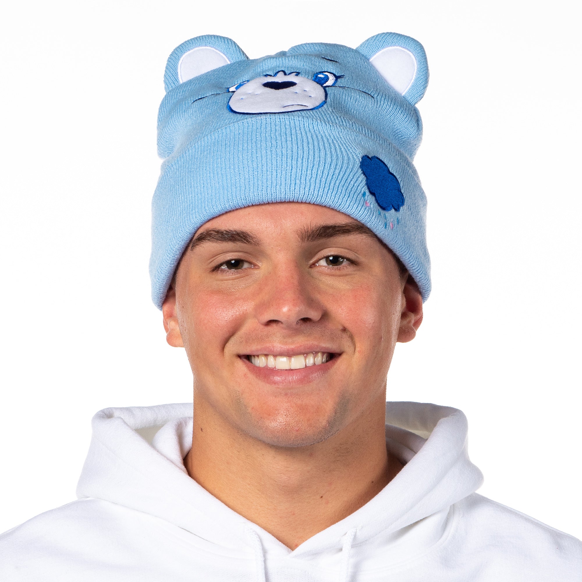 Care Bears Embroidered Face and Belly Badges Cuff Knit Beanie