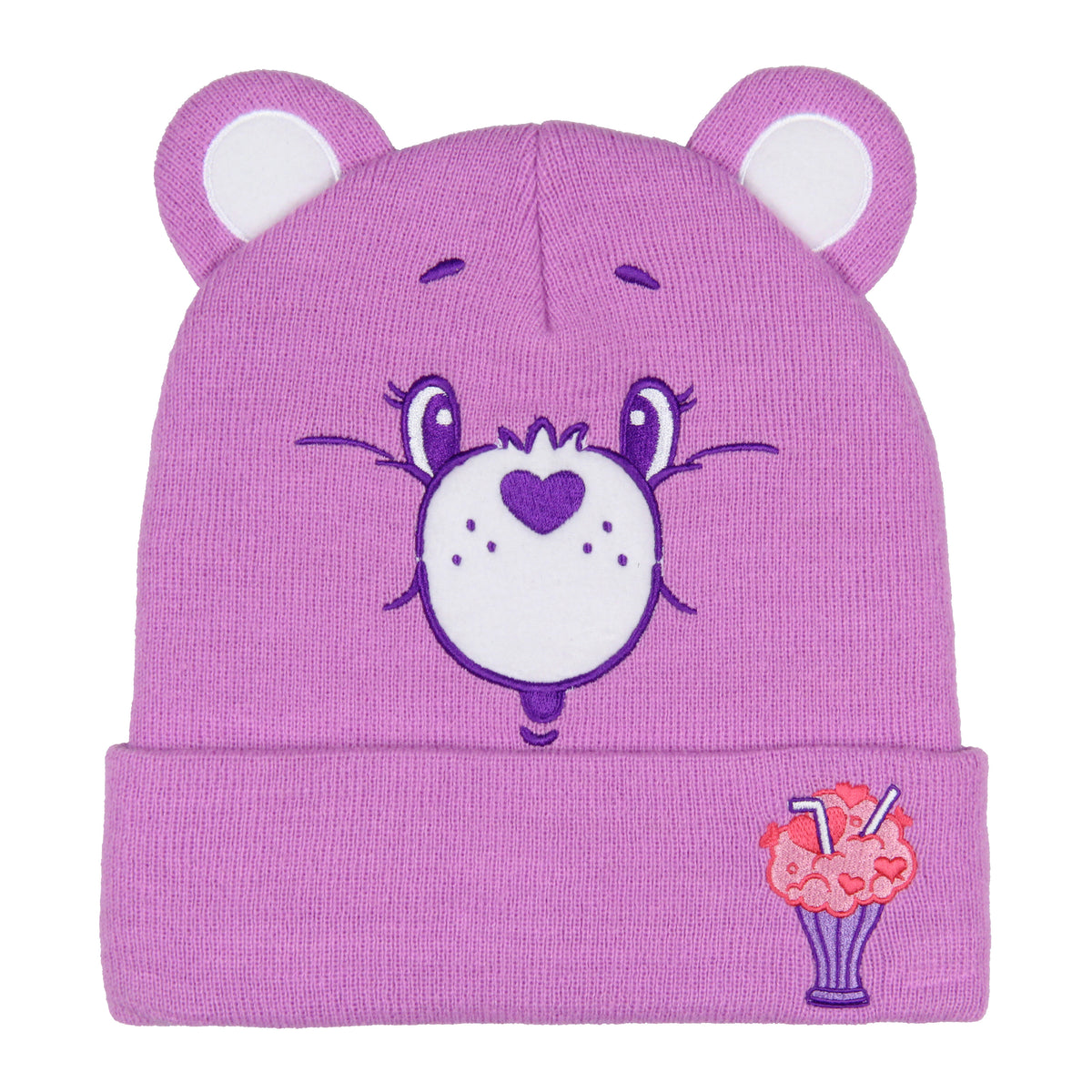 Care Bears Embroidered Face and Belly Badges Cuff Knit Beanie