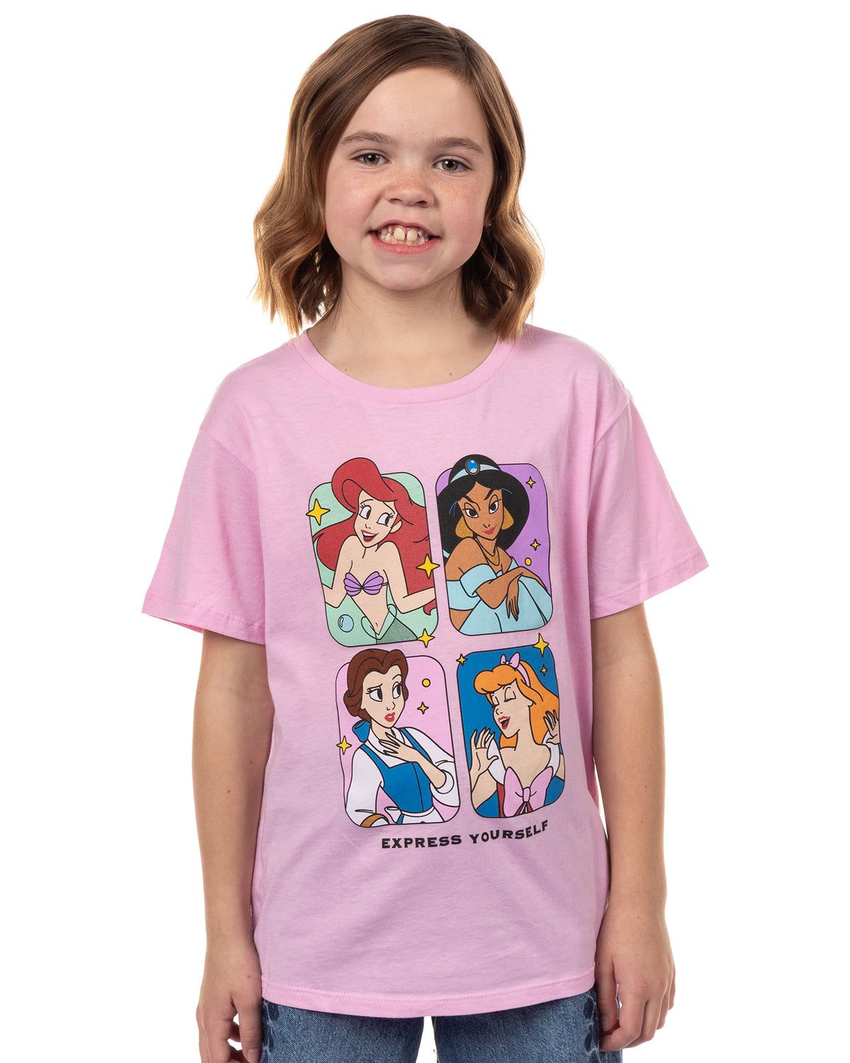 Disney Princess Shirt Girls' Express Yourself Character Portraits Tee