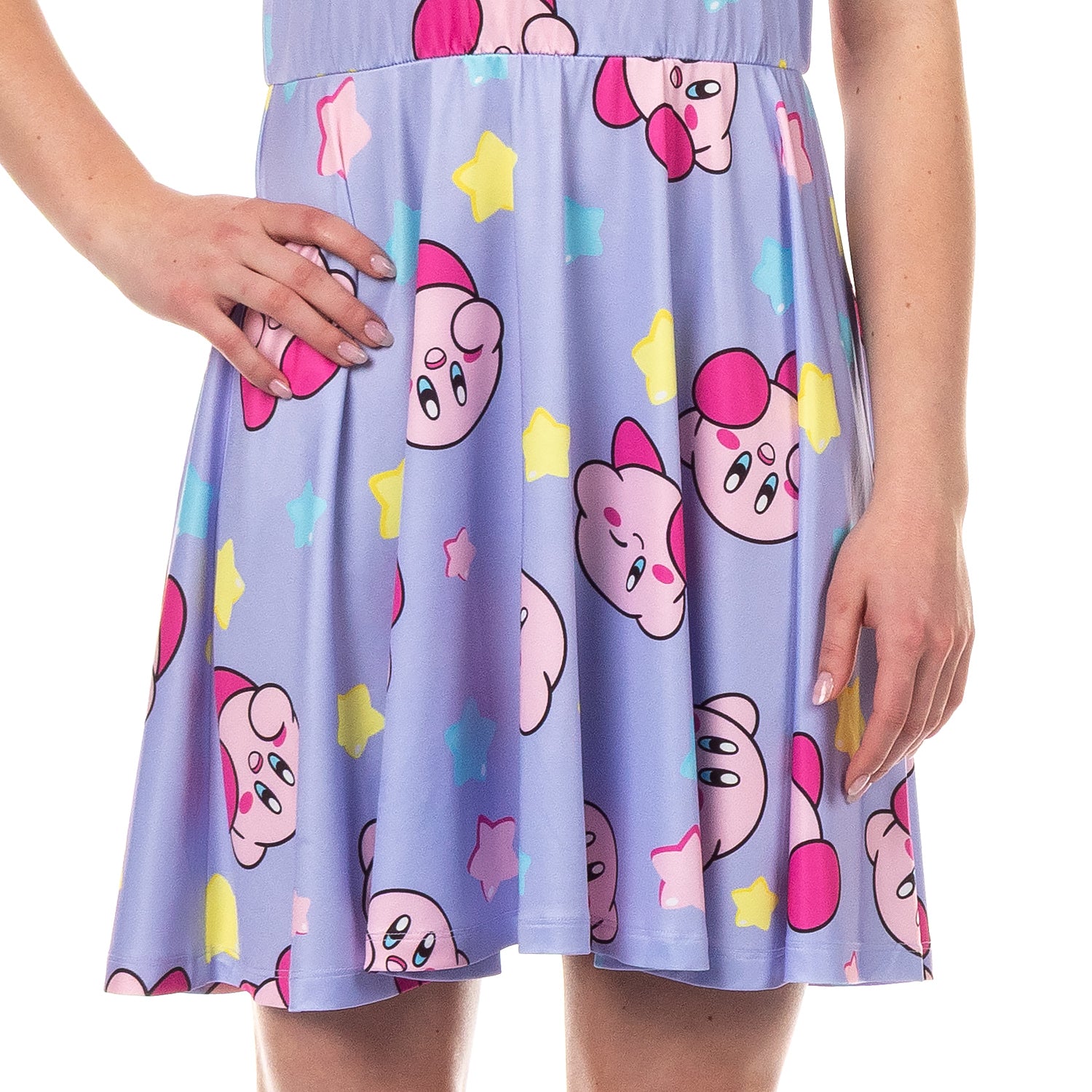 Nintendo Kirby Juniors' Skater Dress AOP A-Line Knee-Length Women's Sundress