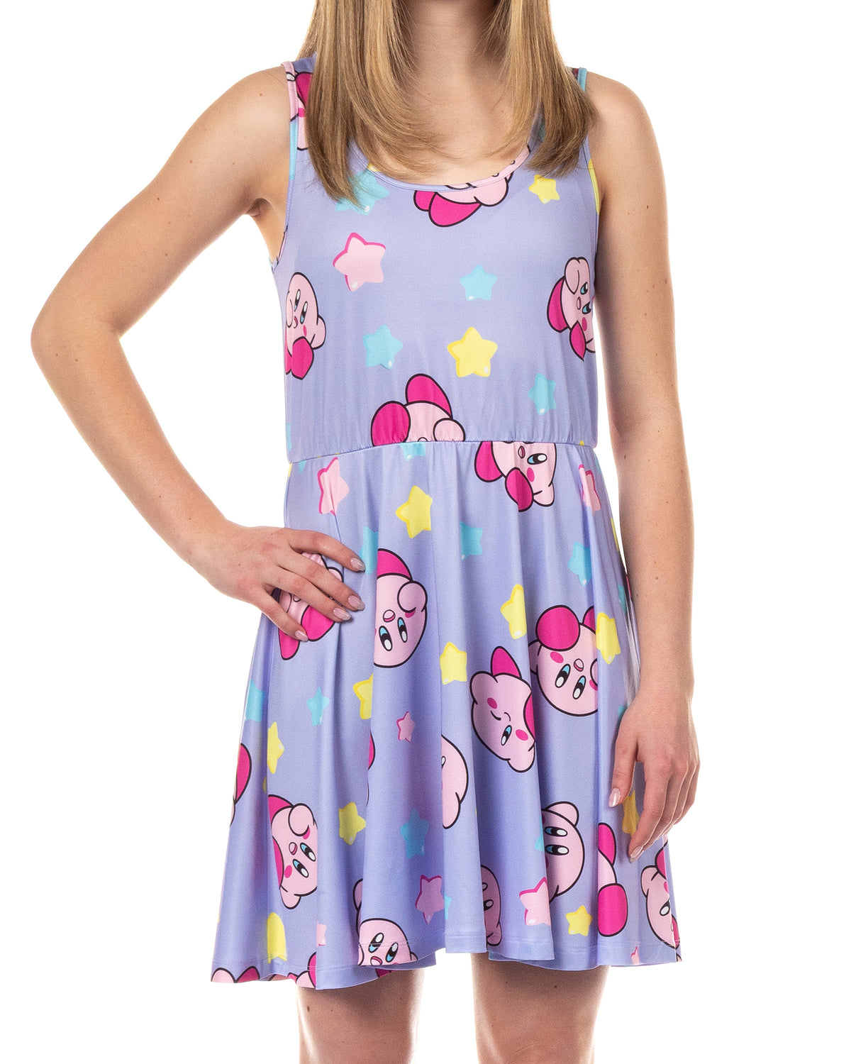 Nintendo Kirby Juniors' Skater Dress AOP A-Line Knee-Length Women's Sundress