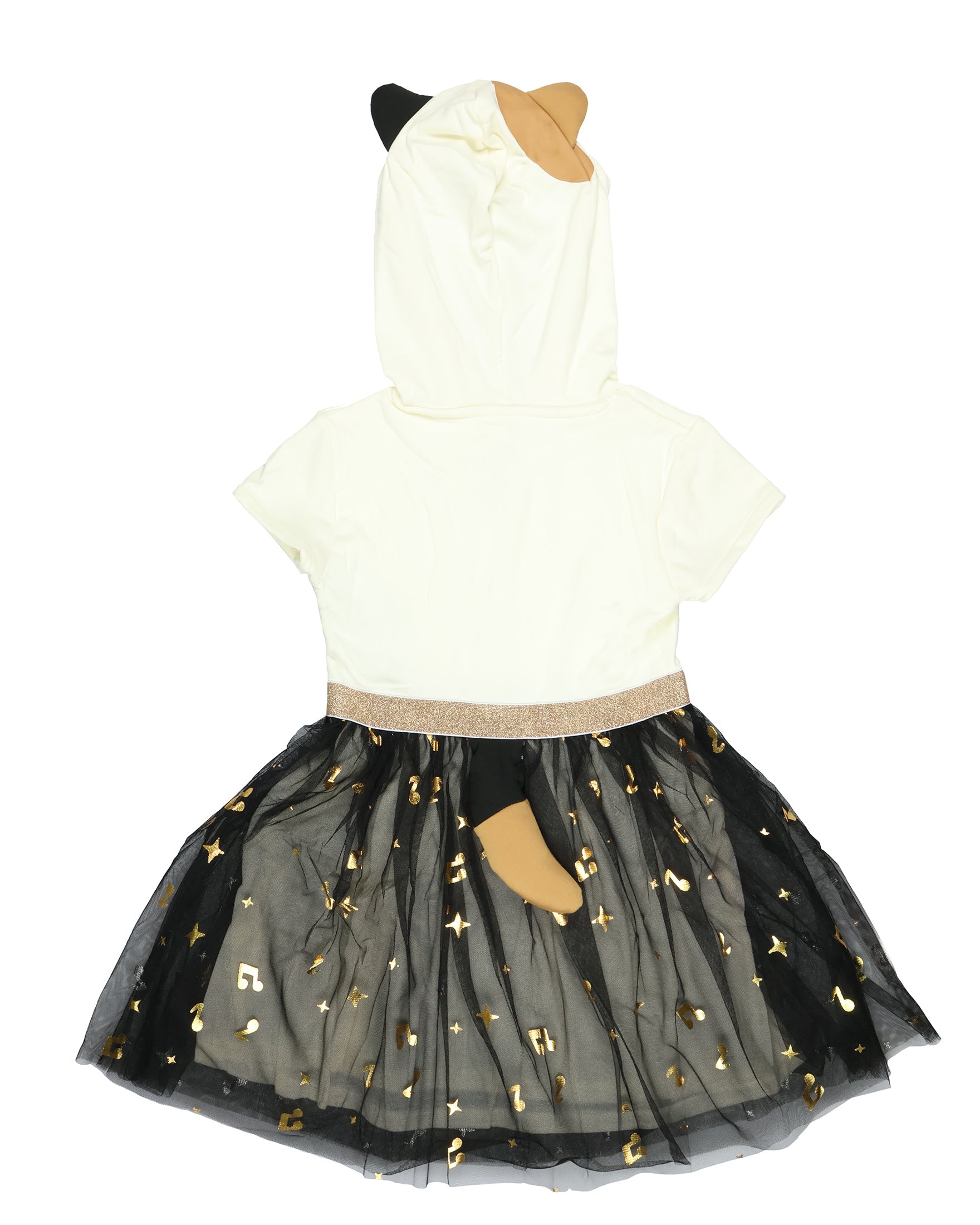 Squishmallows Cam The Cat Girls' Short Sleeve Hooded Tulle Skirt Dress