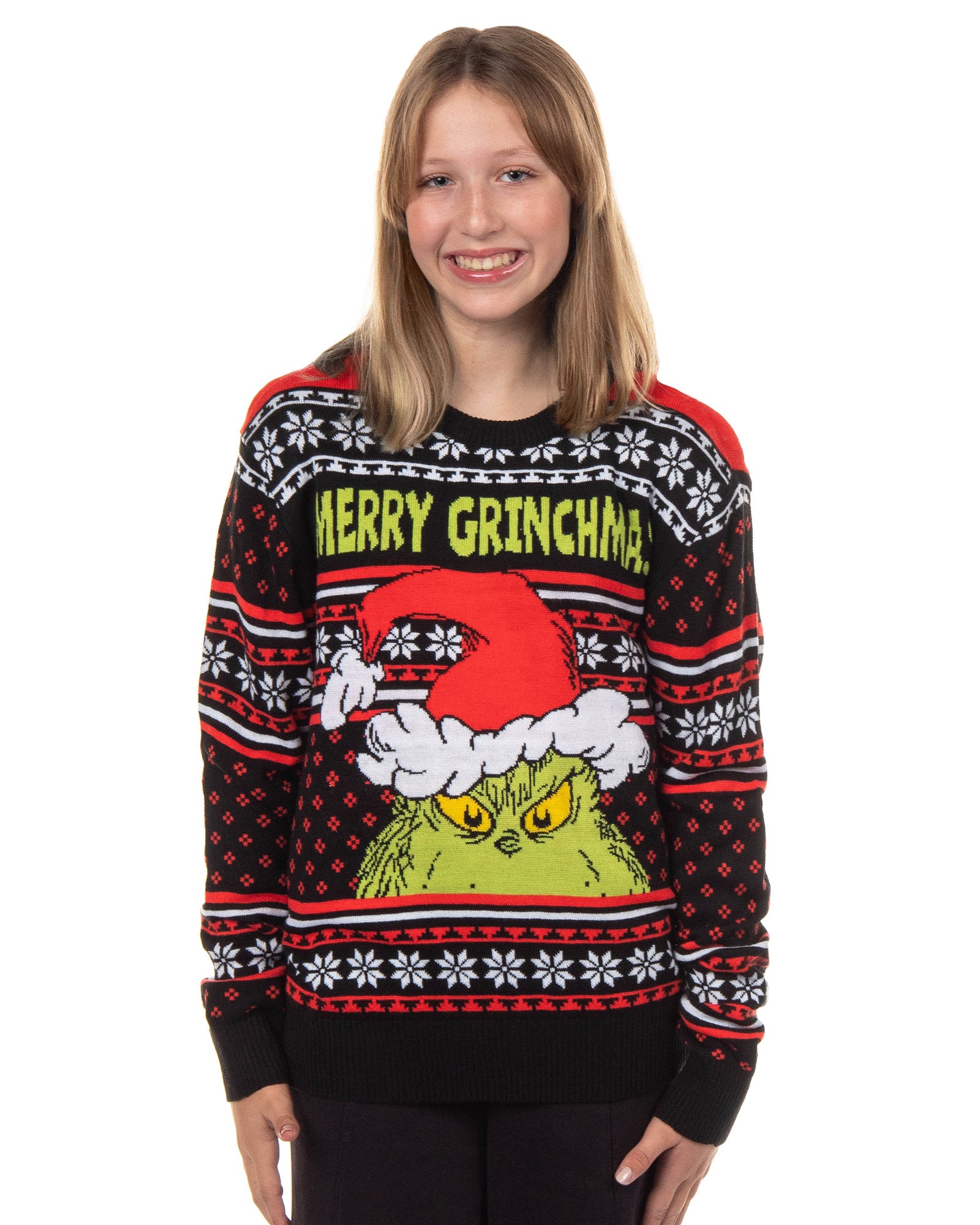 Dr. Seuss The Grinch Ugly Sweater Christmas Kid's Merry Grinchmas Pullover