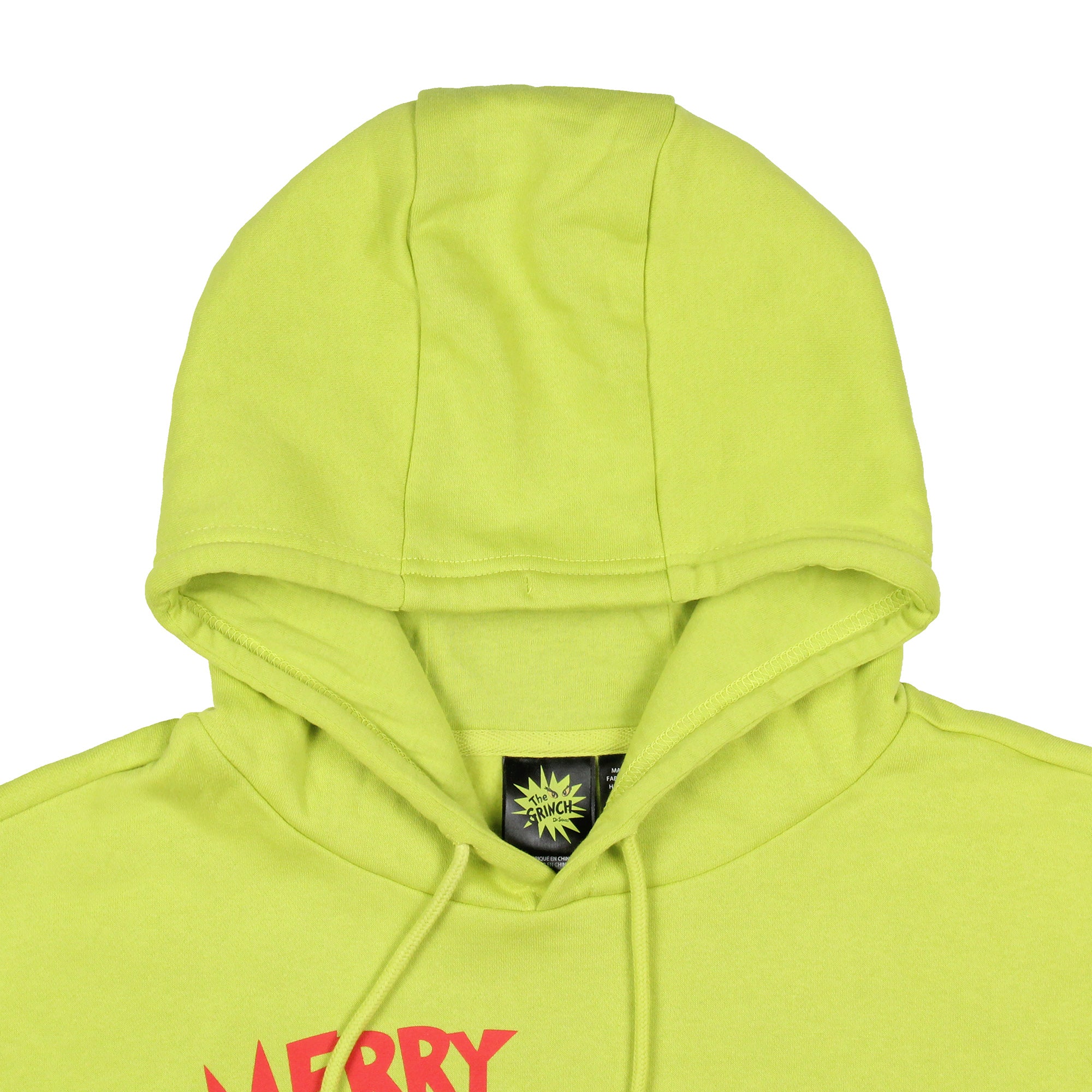 Dr Seuss Grinch Merry Grinchmas Large Glaring Eyes Men's Graphic Hoodie