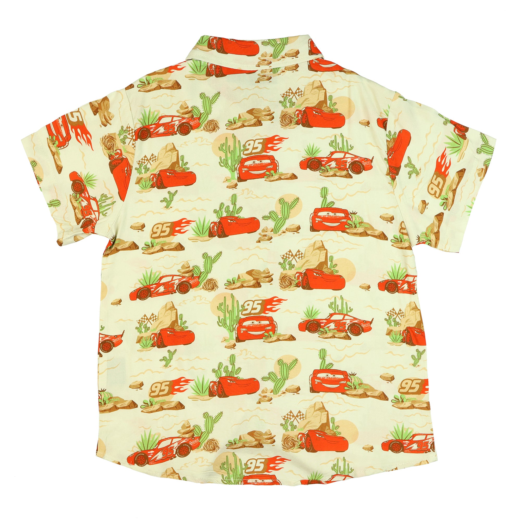 Disney Cars Hawaiian T-Shirt Boys' Button-Up Short Sleeve Woven Top