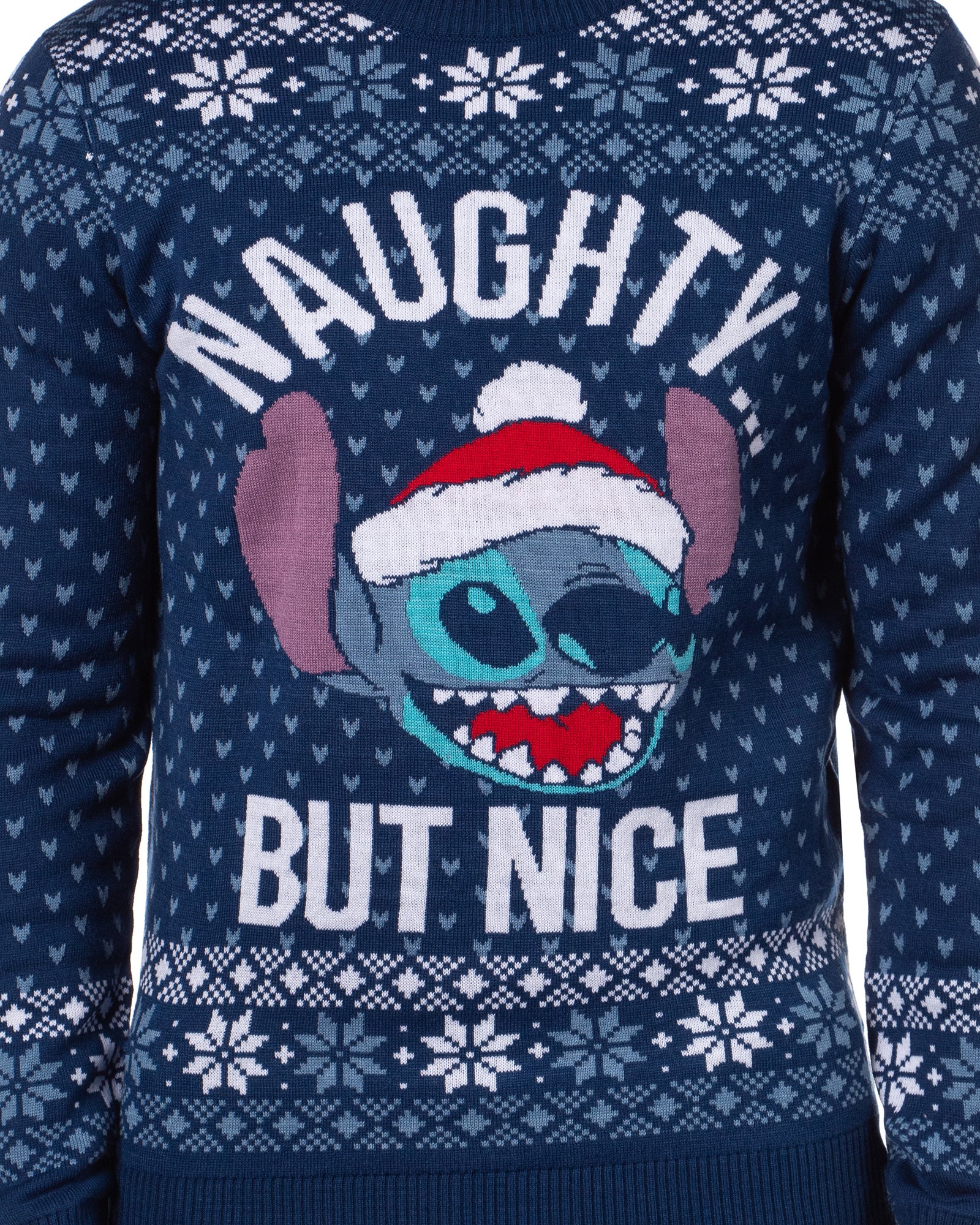 Disney Lilo & Stitch Men's Naughty But Nice Ugly Sweater for Christmas Pullover