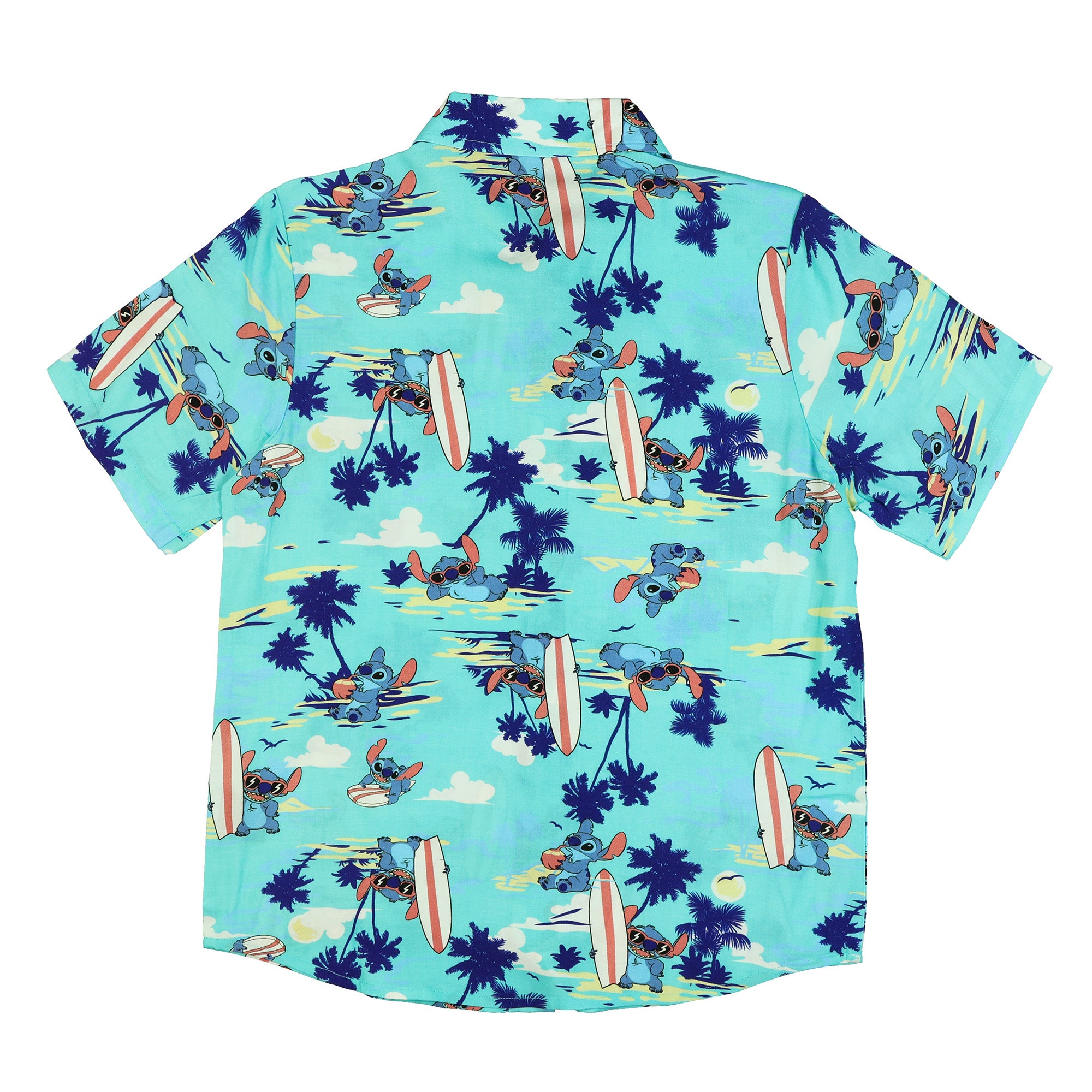 Disney Stitch Hawaiian Shirt Boys' Button-Up Short Sleeve Woven Top