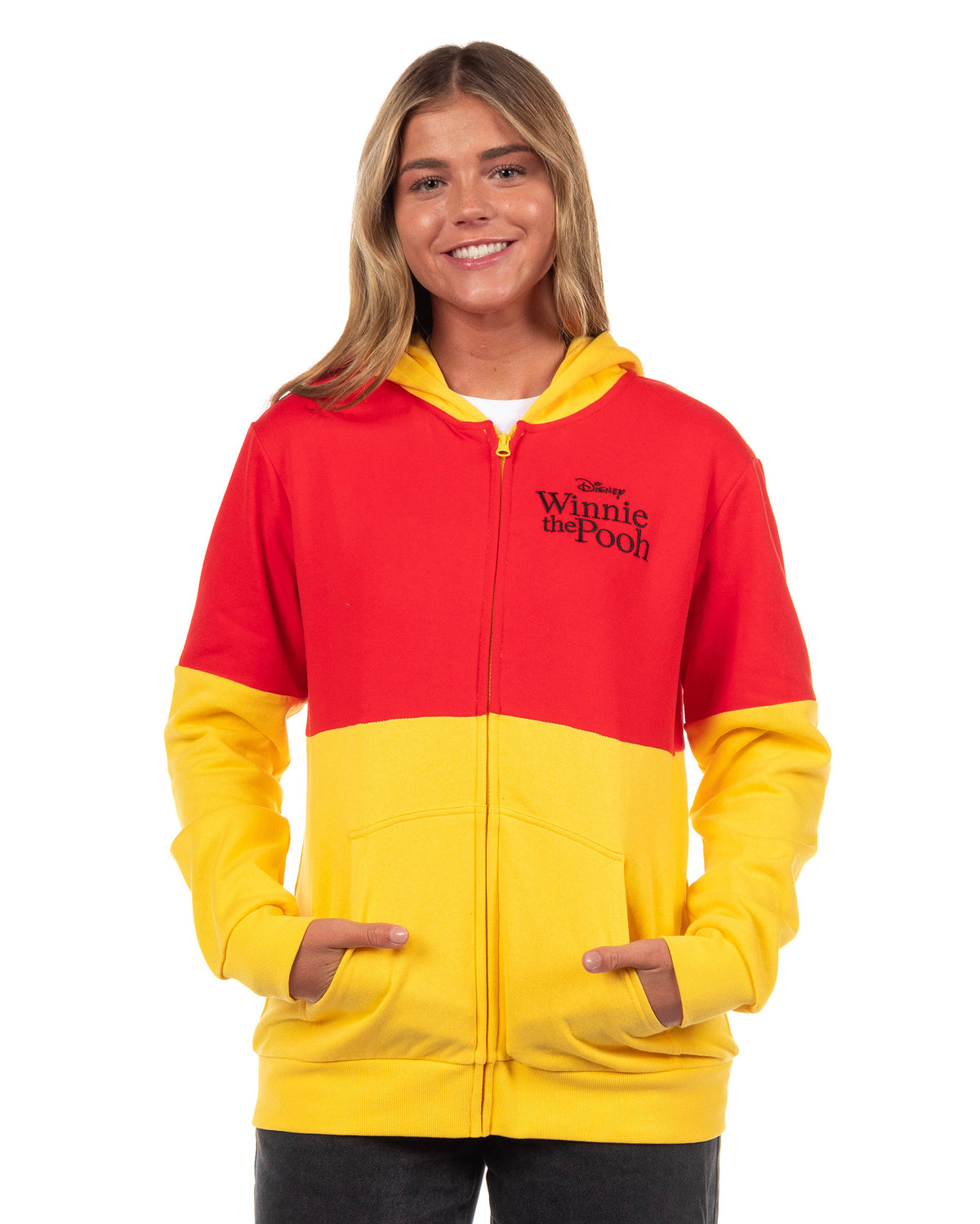Disney Winnie the Pooh Hoodie Juniors Character Hooded Zip Up Sweater