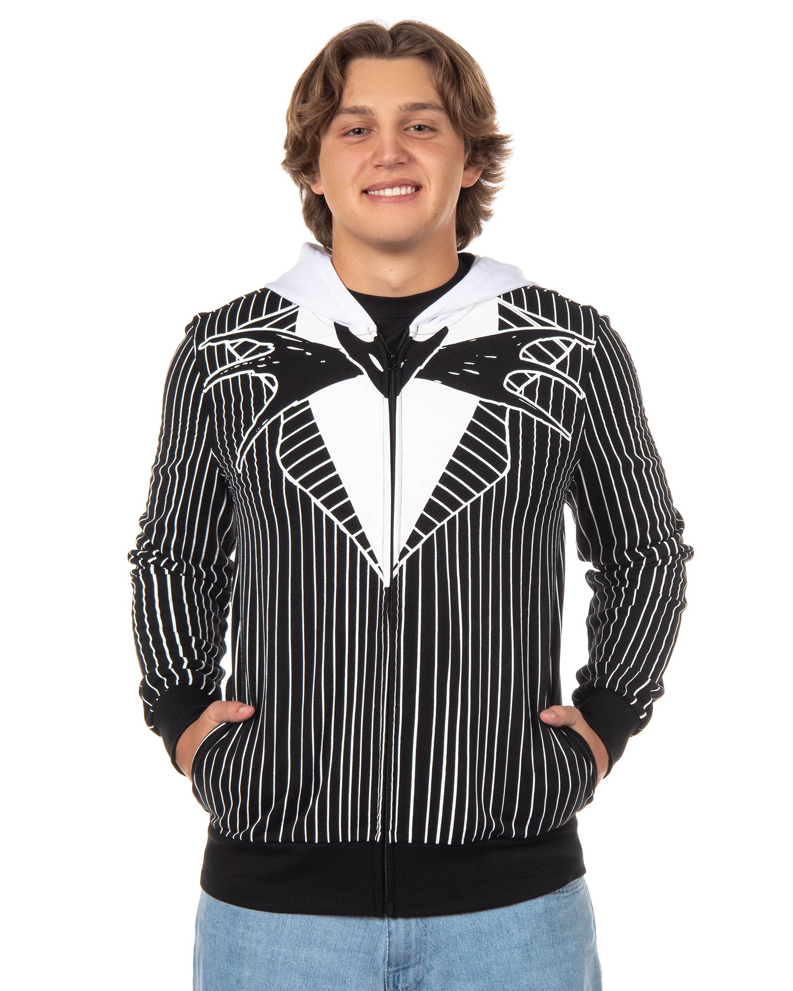 The Nightmare Before Christmas Men's Jack Skellington Full-Zip Costume Hoodie