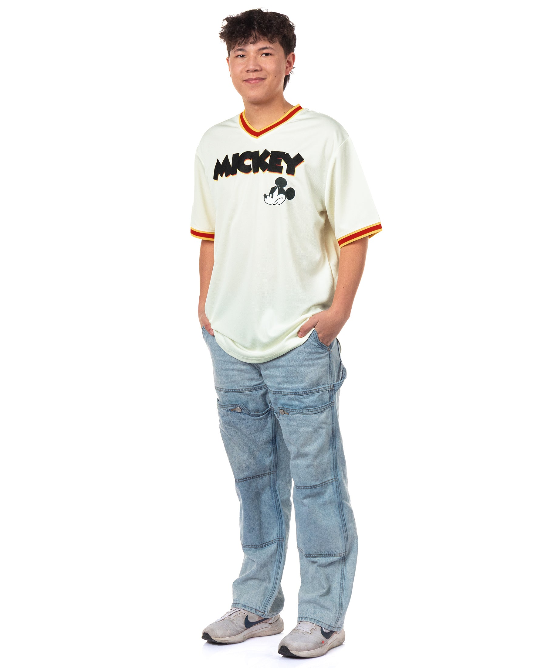 Disney Mickey Mouse Shirt Men's Short Sleeve Baseball Jersey #28