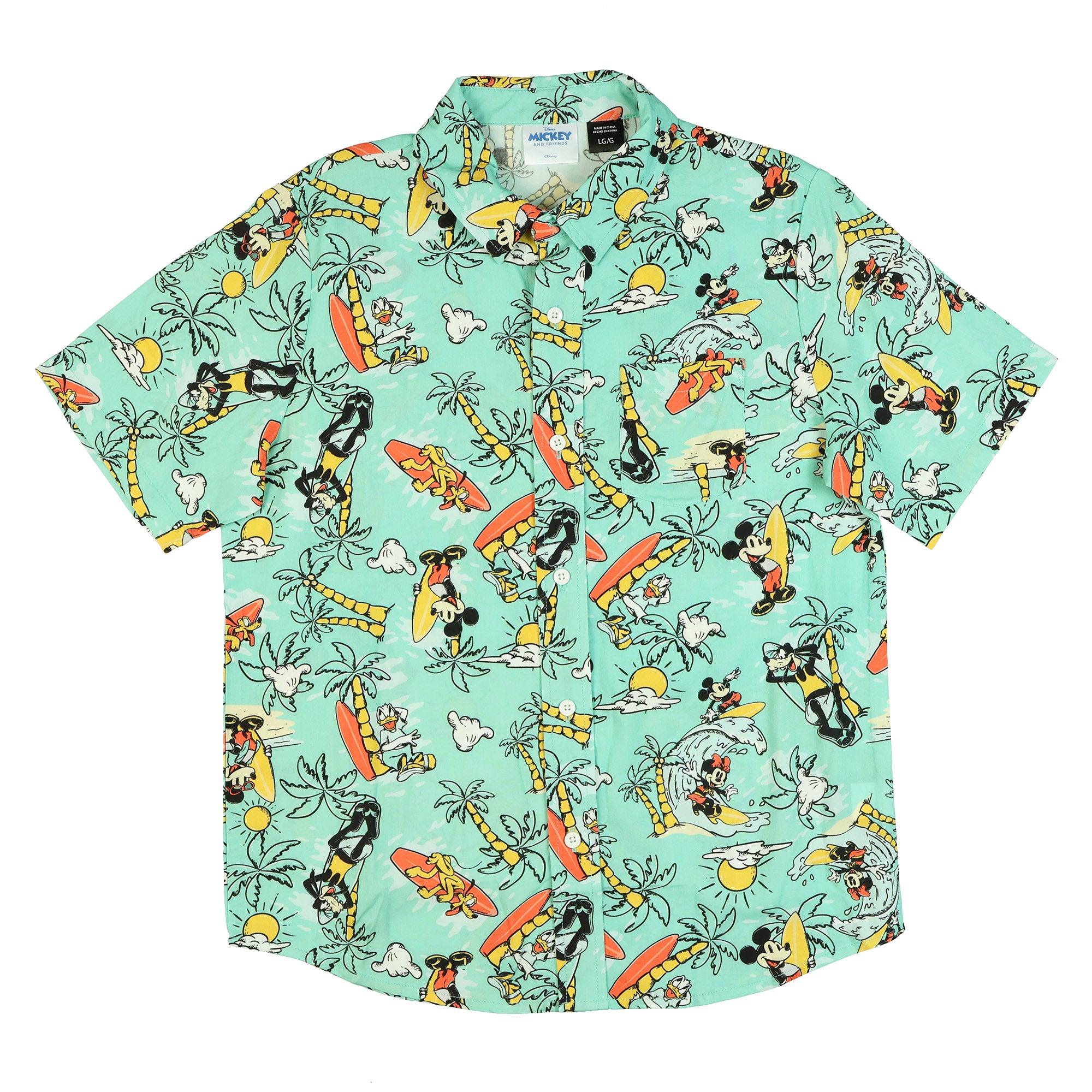 Disney Mickey and Friends Hawaiian Shirt Boys' Woven Button-Up Top