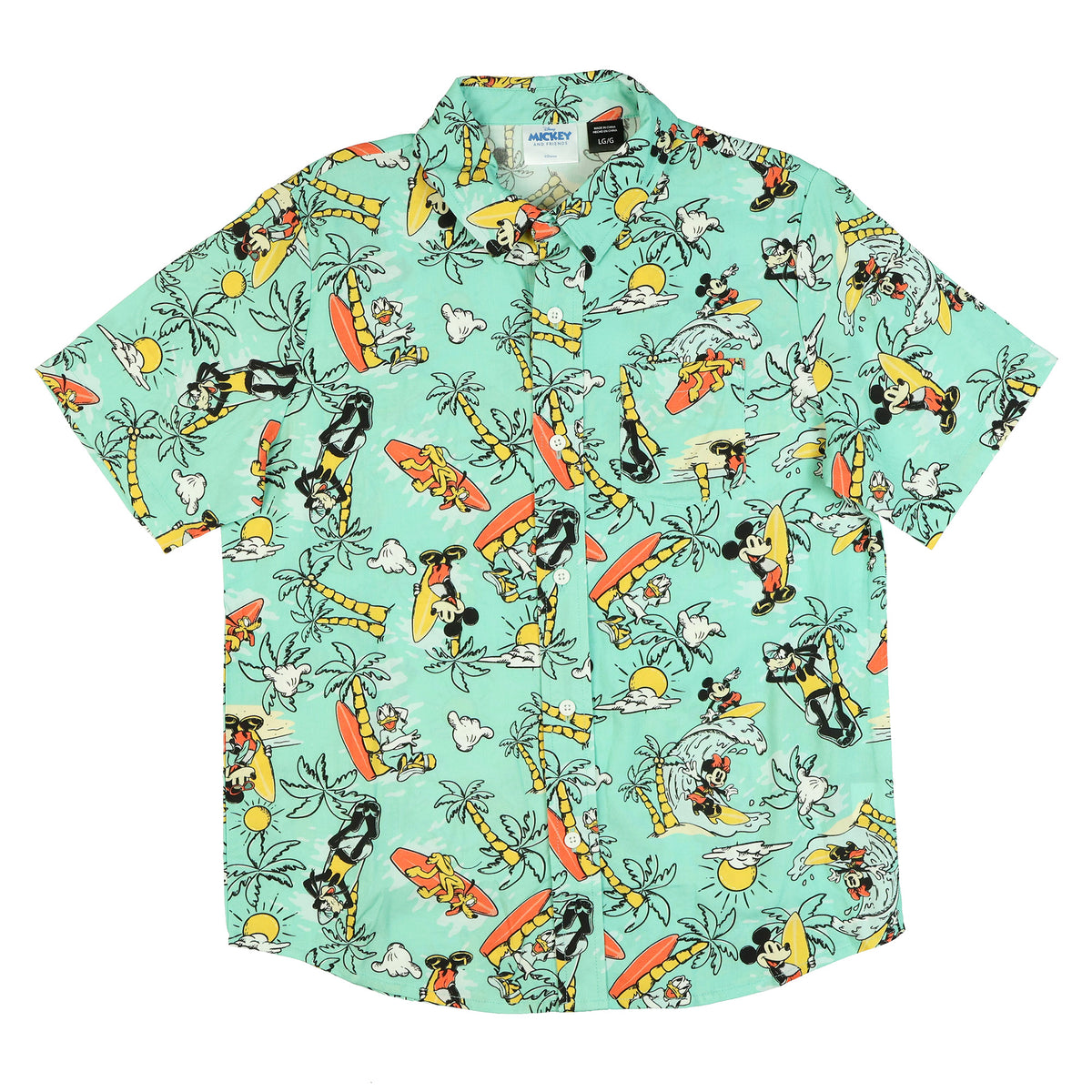 Disney Mickey and Friends Hawaiian Shirt Boys' Woven Button-Up Top