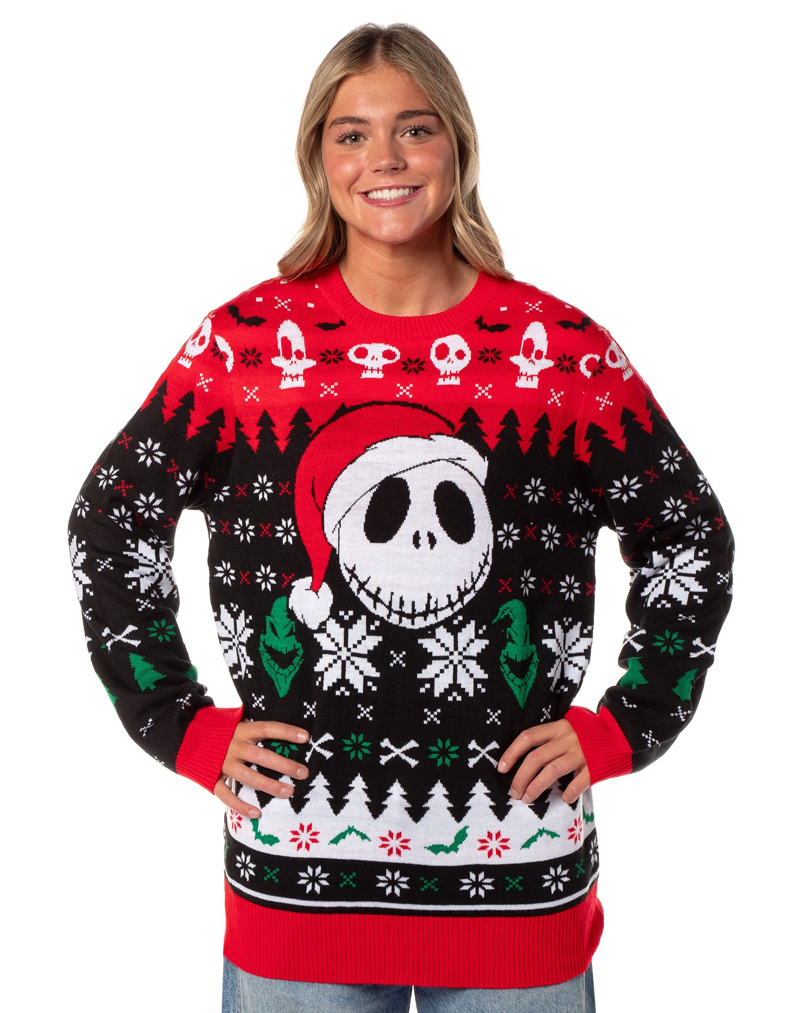 The Nightmare Before Christmas Men's Santa Jack Ugly Sweater Knit Pullover