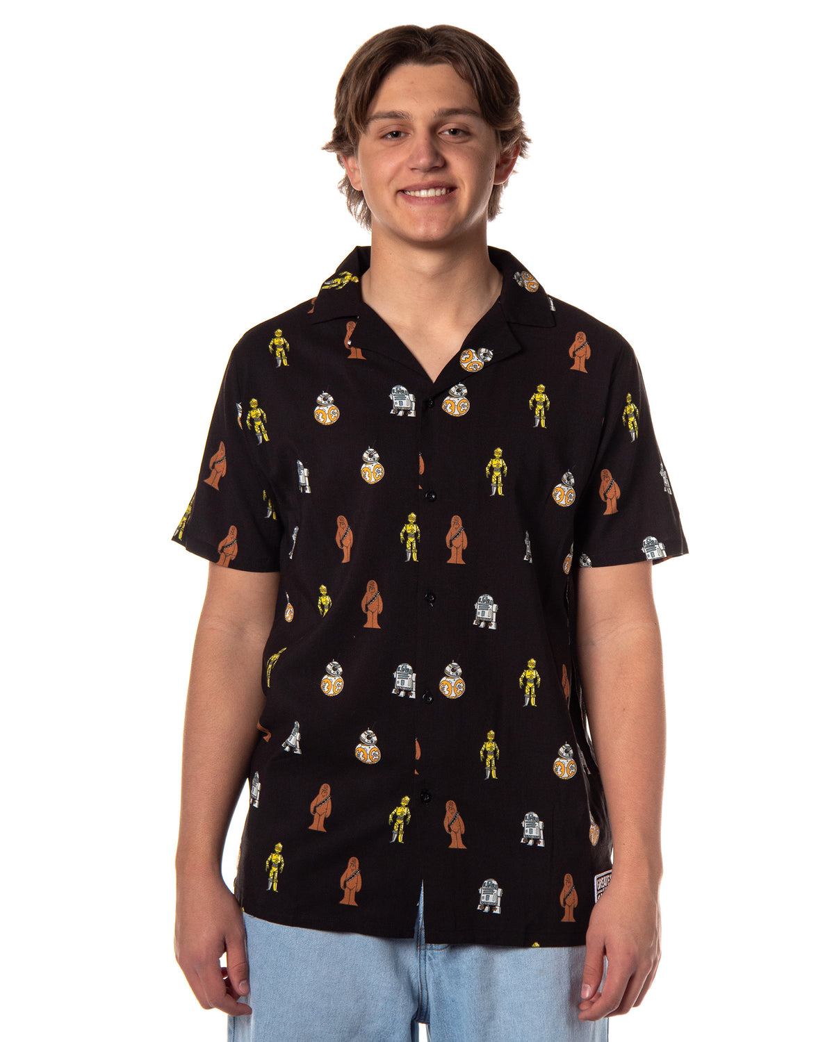 Disney Star Wars Men's Greatest in the Galaxy Adult Button Up Camp Shirt