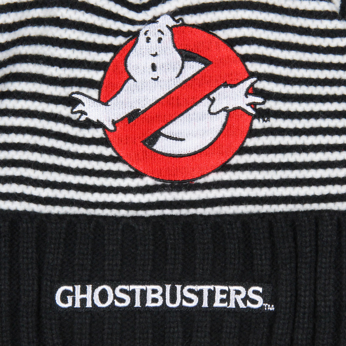 Ghostbusters Beanie Men's Embroidered Logo Striped Cuffed Beanie Cap Hat OSFM
