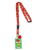 The Grinch Lanyard Badge Holder With Grinch Card and 2" Rubber Ornament Pendant