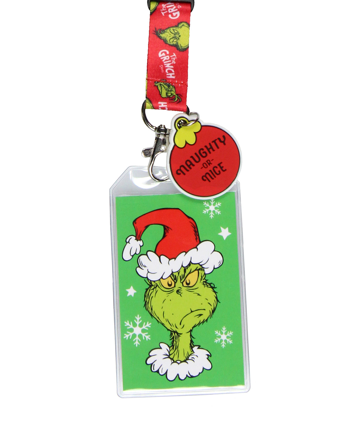 The Grinch Lanyard Badge Holder With Grinch Card and 2" Ornament Pendant