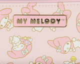My Melody Allover Design Faux Leather Full Zip Wallet Metal Logo Badge