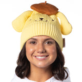 Sanrio Hello Kitty Adult Pompompurin Embroidered Character Cuffed Beanie Cap Hat OSFM