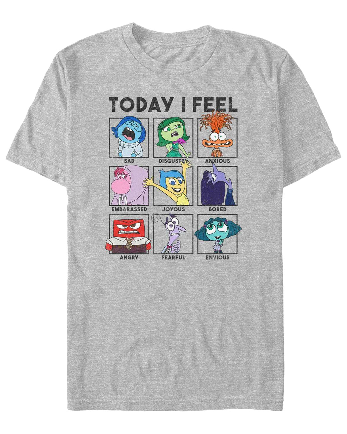 Disney Inside Out 2 T-Shirt Men's Today I Feel Character Emotions Tee