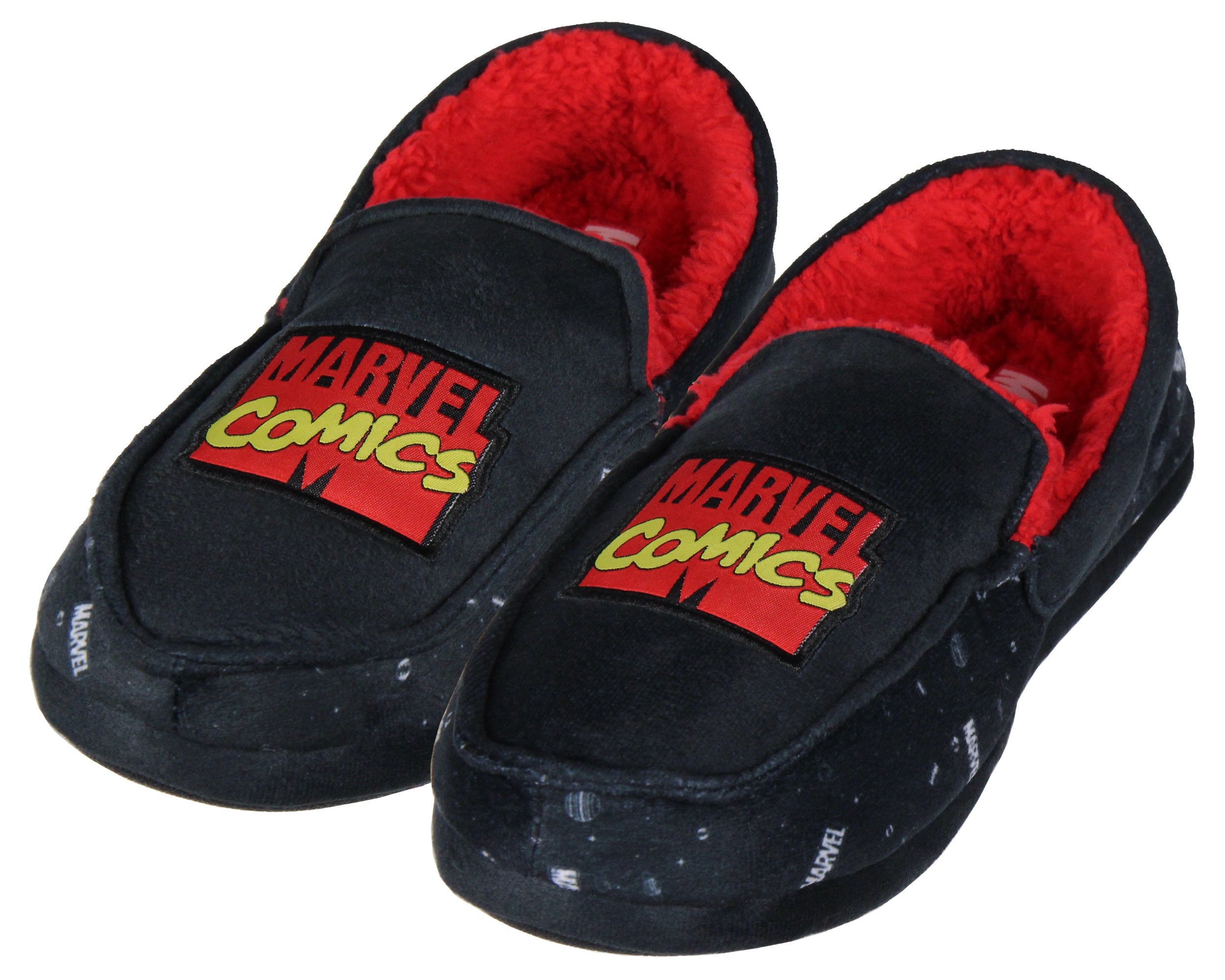 Marvel Comics Logo Design Fleece Lined Foam Slippers For Men Women