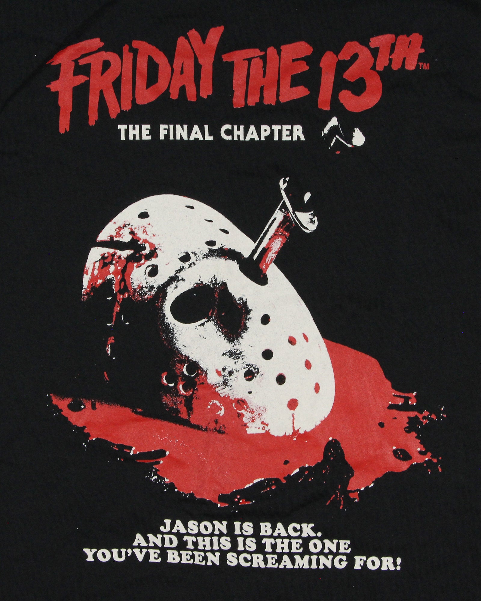 Friday The 13th The Final Chapter Men's Jason Mask Adult Short Sleeve T-Shirt LG