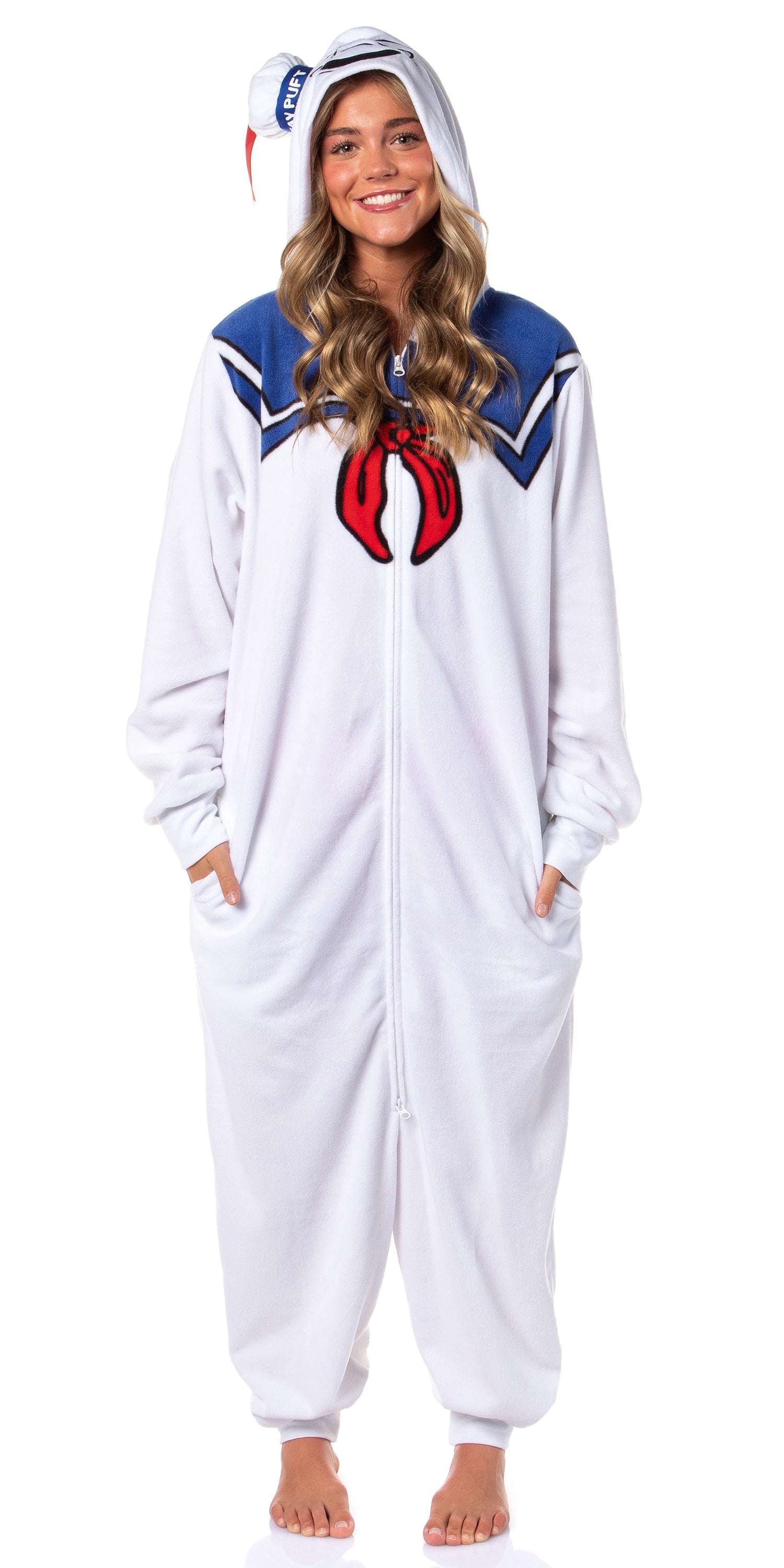 Ghostbusters Men's Hooded Fleece One Piece Union Suit Costume Pajama