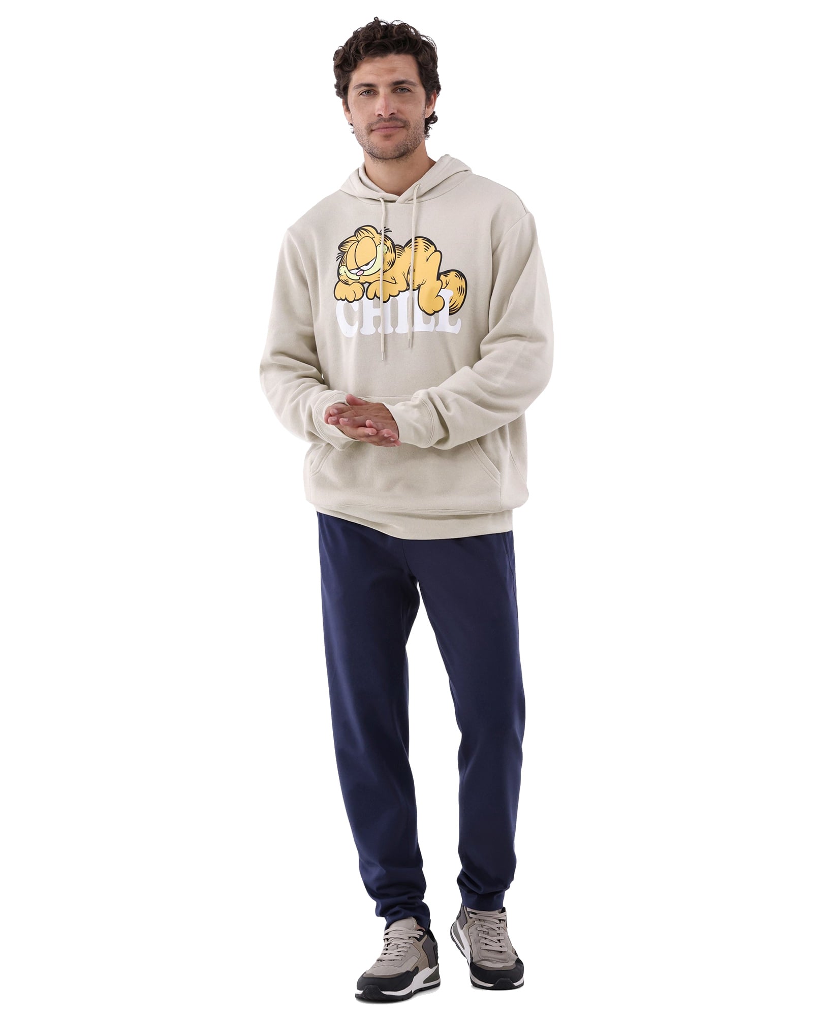 Garfield Hoodie Mens Chill Graphic Print Long Sleeve Pullover