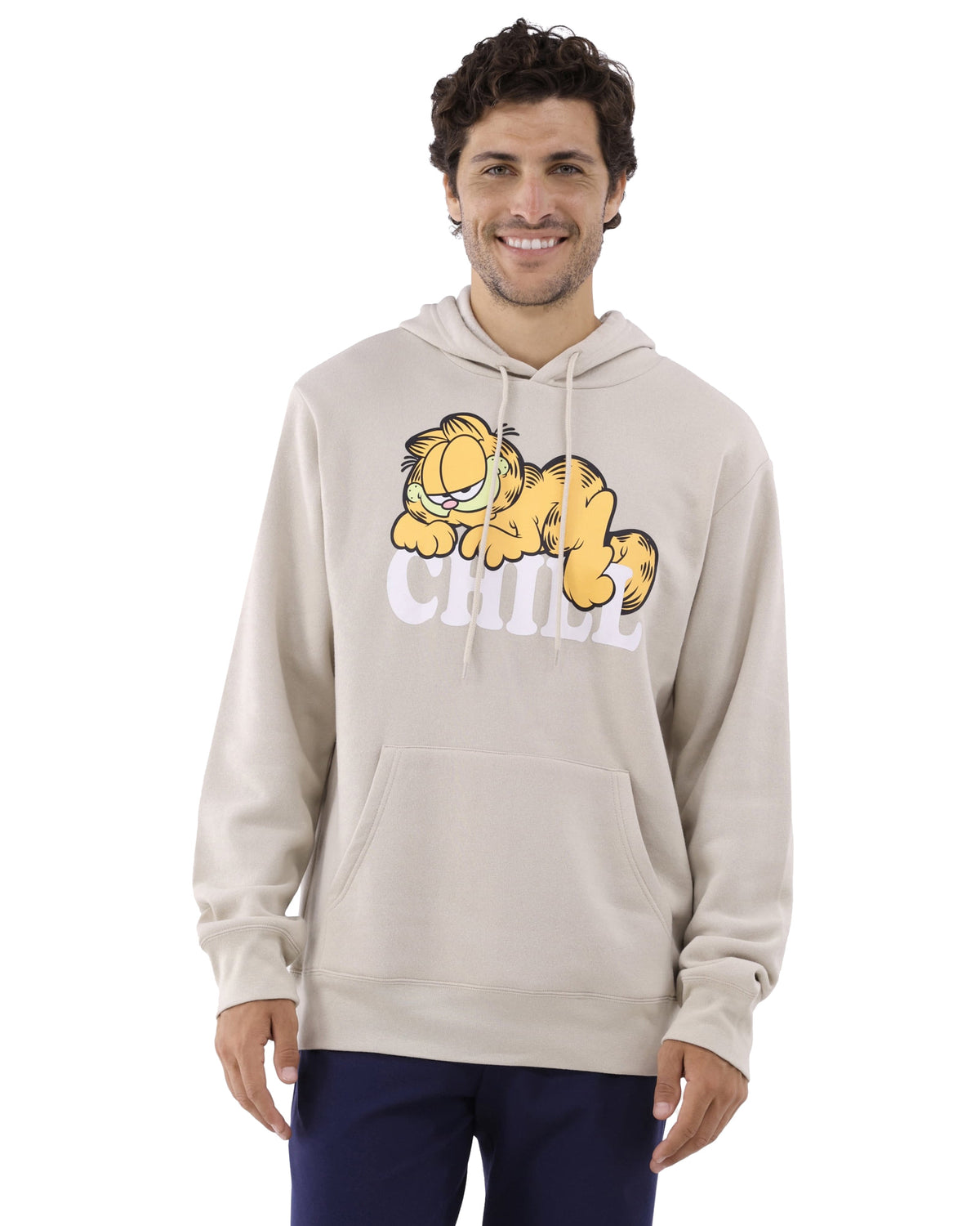 Garfield Hoodie Mens Chill Graphic Print Long Sleeve Pullover