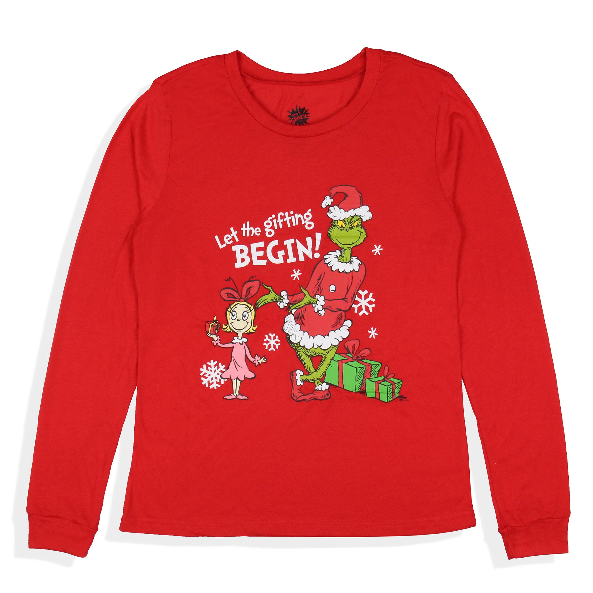 Dr. Seuss Women's GRINCH Let The Gifting Begin Lounge Pajama Sleep Set