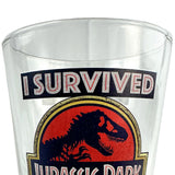 Jurassic Park I Survived Jurassic Park 16oz Pint Drinking Glass Tumbler