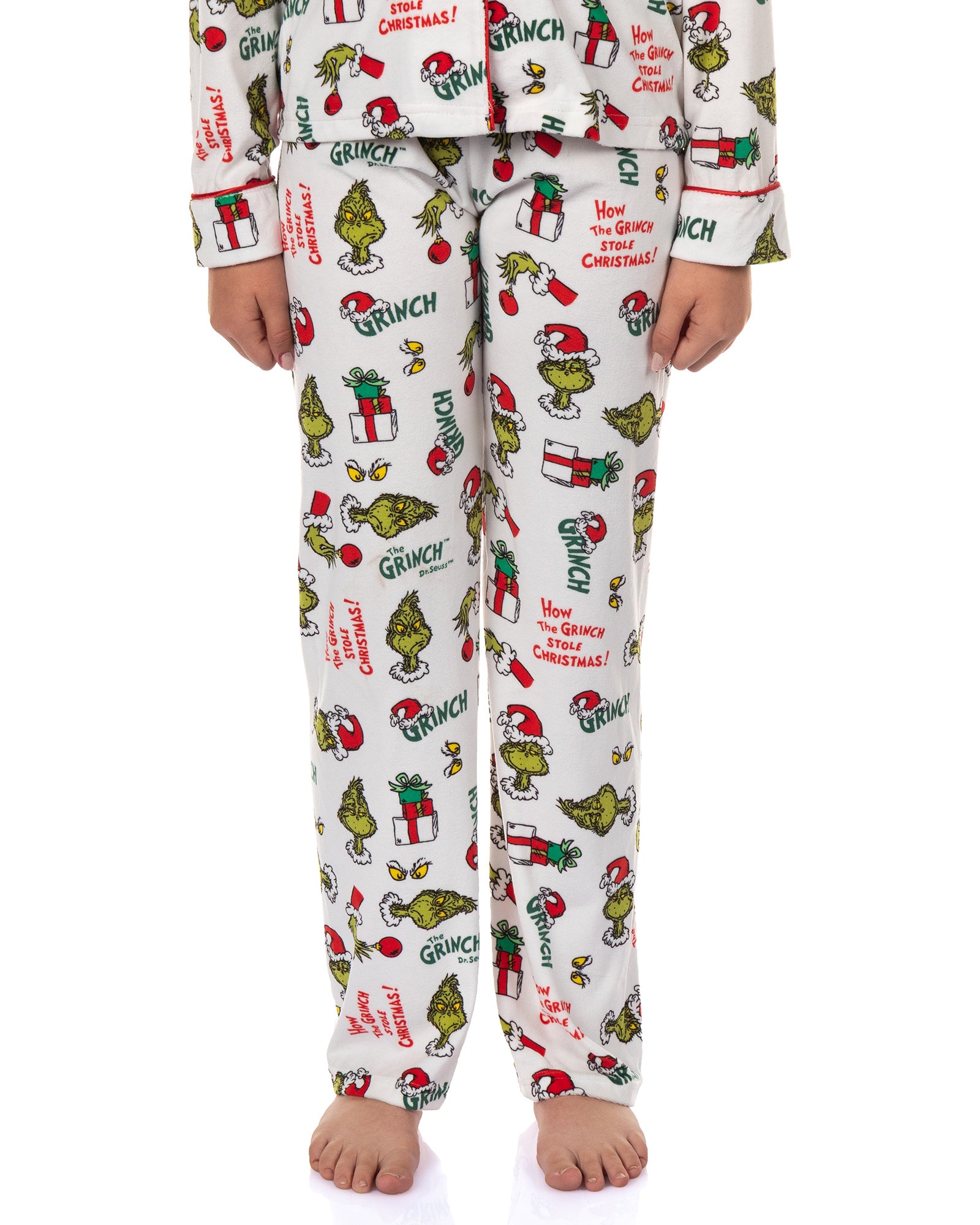 Dr. Seuss The Grinch Pajamas Girl's Velveteen 2-Piece Lounge Sleep Set