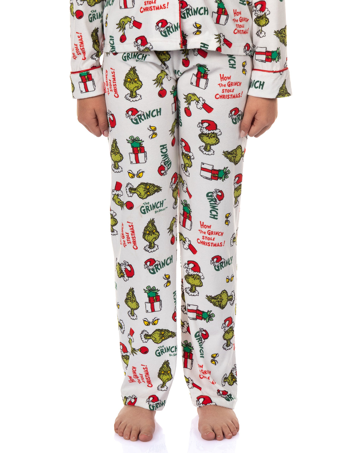 Dr. Seuss The Grinch Pajamas Girl's Velveteen 2-Piece Lounge Sleep Set