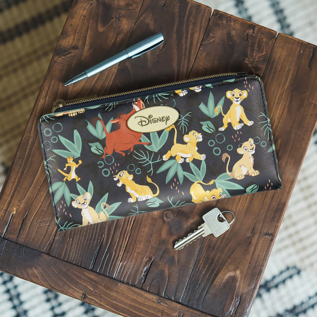 Disney The Lion King Simba and Friends Faux Leather Bi-Fold Snap Wallet