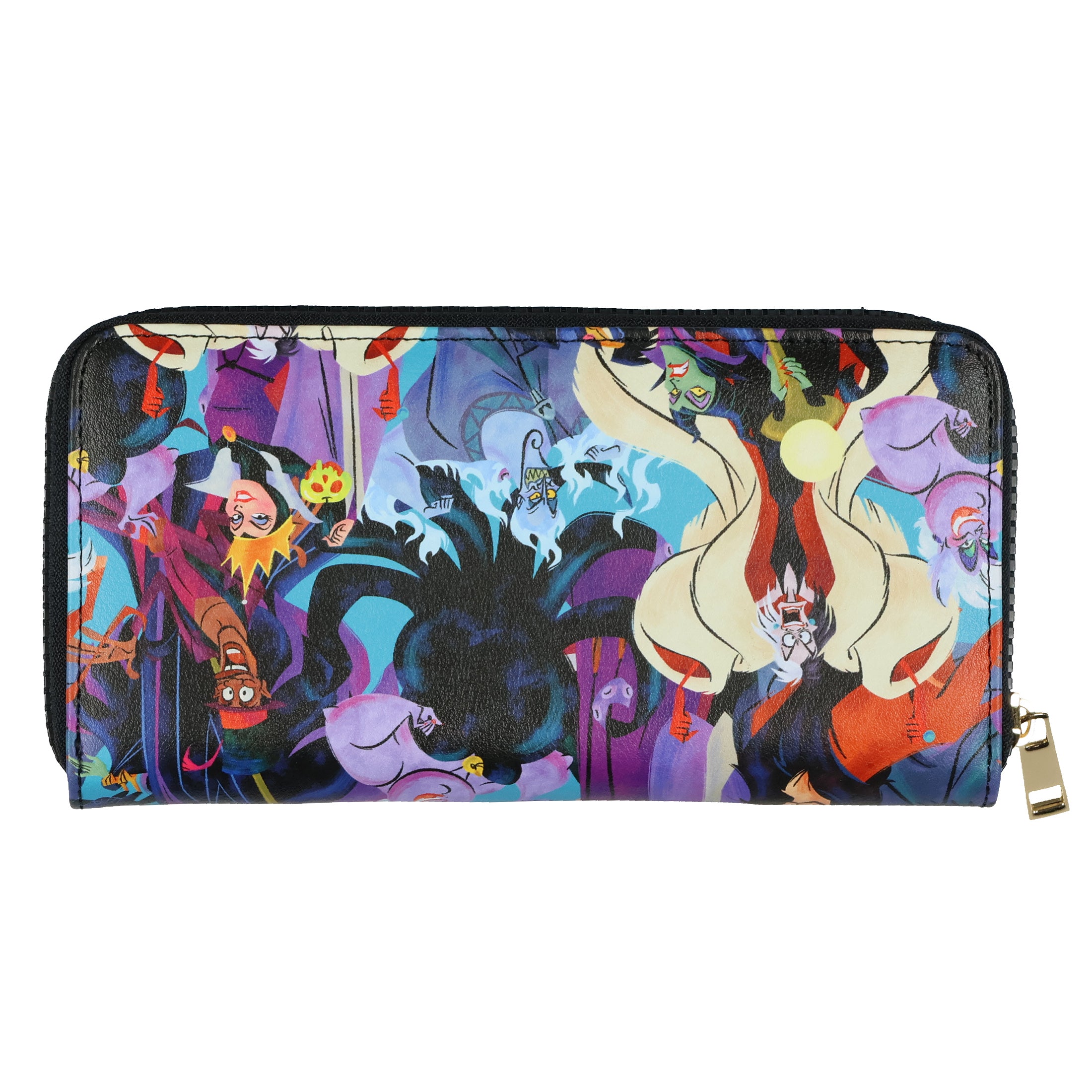 Disney Villains Wallet Character Collage Design Zip Around Clutch Pocketbook