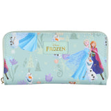 Disney Frozen Zip Around Wallet All-Over Character Scene Design Clutch