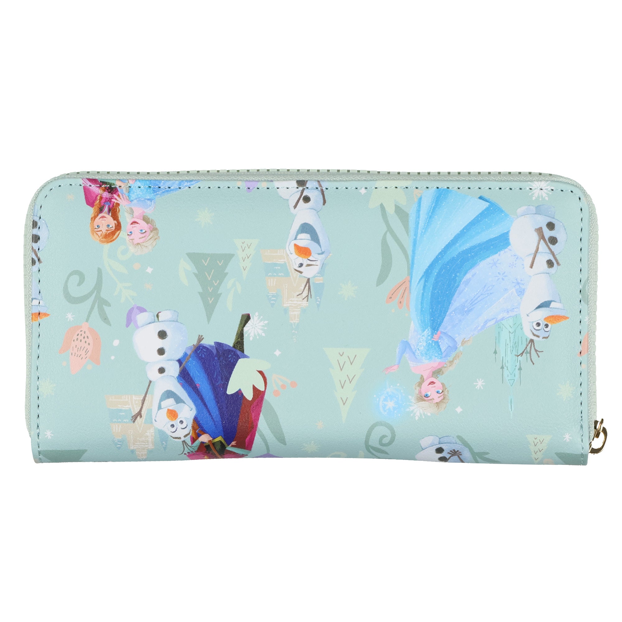 Disney Frozen Zip Around Wallet All-Over Character Scene Design Clutch