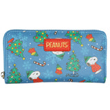 Peanuts Zip Around Wallet Snoopy and Woodstock Holiday Faux Leather Clutch
